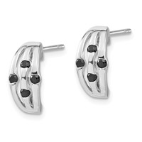Sterling Silver Black CZ Post Earrings view 2