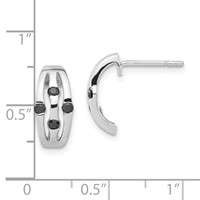 Sterling Silver Black CZ Post Earrings view 3