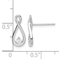 Sterling Silver Rhodium-plated Polished CZ Infinity Post Earrings view 4