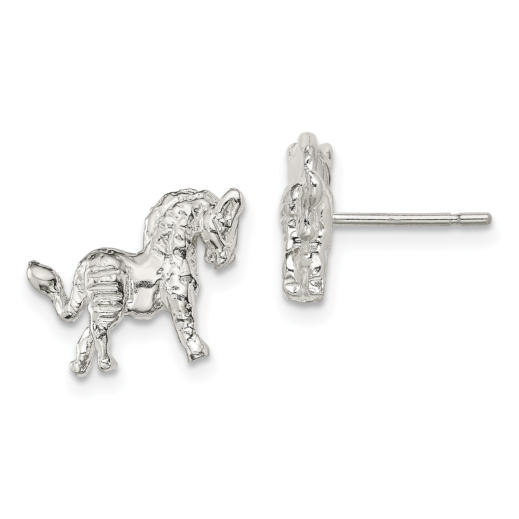 Sterling Silver Horse Mini Earrings (QE124)