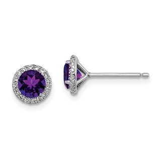 Gemstone & CZ Post Earrings