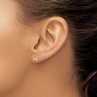 Sterling Silver Rhodium-plated Polished Citrine Oval Post Earrings view 3