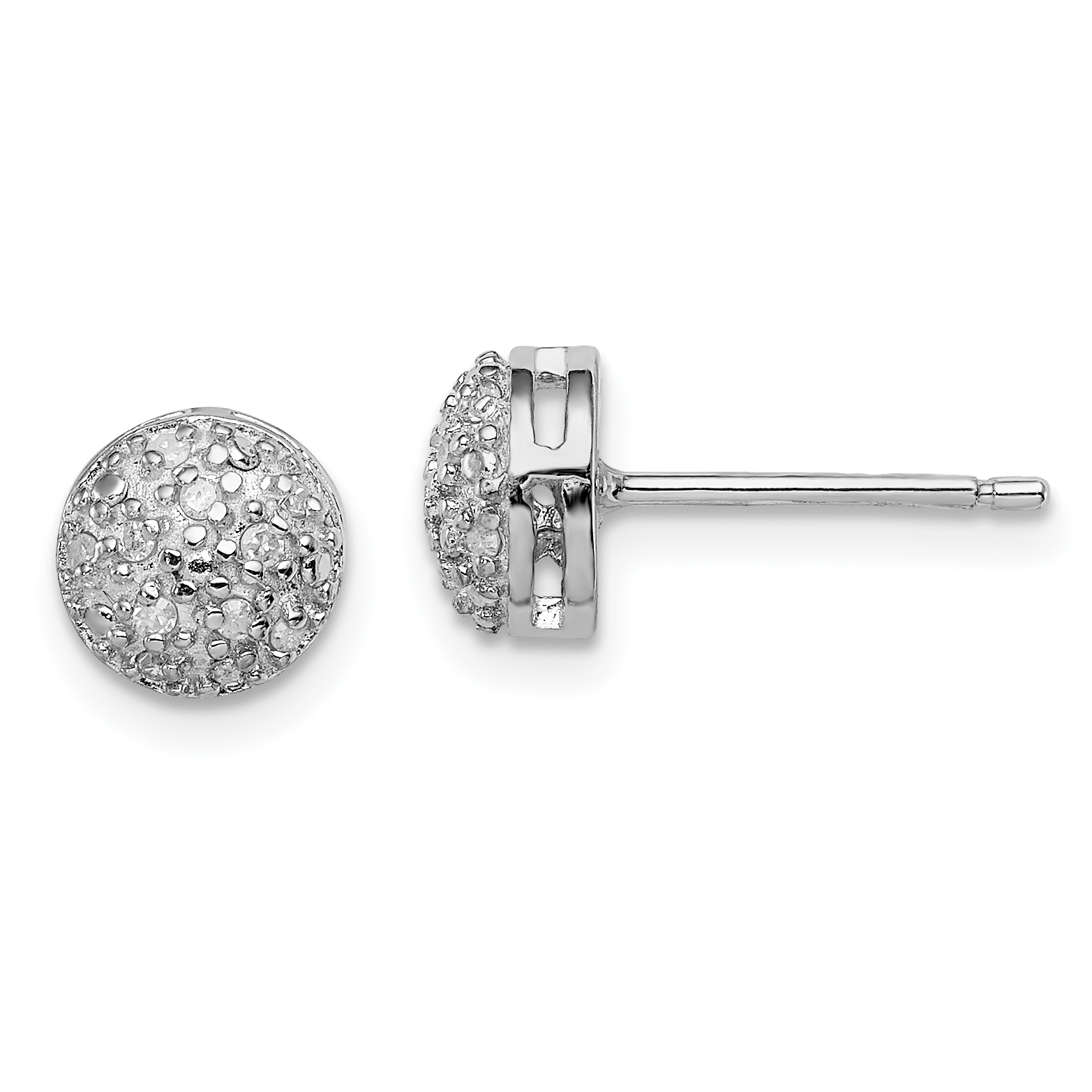 Sterling Silver Rhodium Diam. Post Earrings (QE12640)
