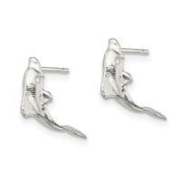 Sterling Silver Dolphin Mini Earrings view 2