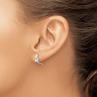 Sterling Silver Dolphin Mini Earrings view 3