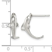 Sterling Silver Dolphin Mini Earrings view 4