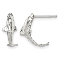 Sterling Silver Dolphin Mini Earrings view 1