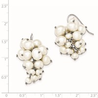 Sterling Silver 4-1-7/7-8mm FW Cultured Pearl Cluster Dangle Earrings view 2