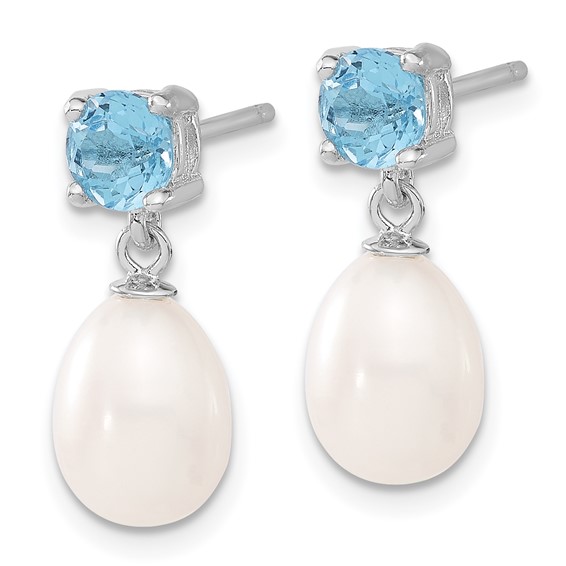 Gemstone & FWC Pearl Teardrop Earrings