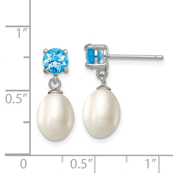 Gemstone & FWC Pearl Teardrop Earrings