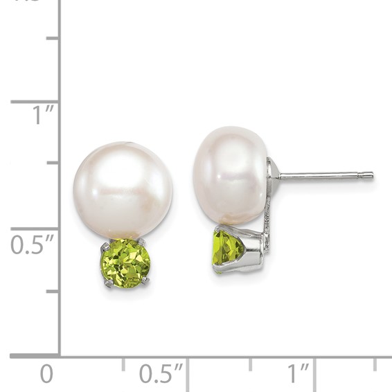 Sterling Silver Gemstone & FWC Pearl Post Earrings