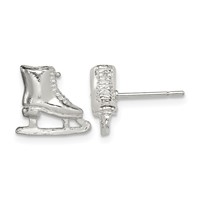 Sterling Silver Ice Skate Mini Earrings view 1