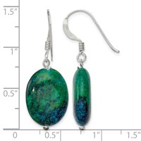 Sterling Silver Oval Serpentine Dangle French Hook Earrings view 4