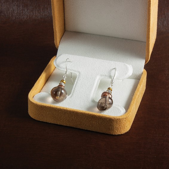 Sterling Silver Polished FWC Pearl, Crystal & Smoky Quartz Dangle Earrings