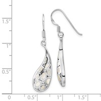 Sterling Silver Polished Mother of Pearl Teardrop Dangle Earrings view 3