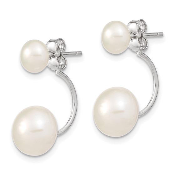 Sterling Silver FWC Pearl Dangle Post Earrings
