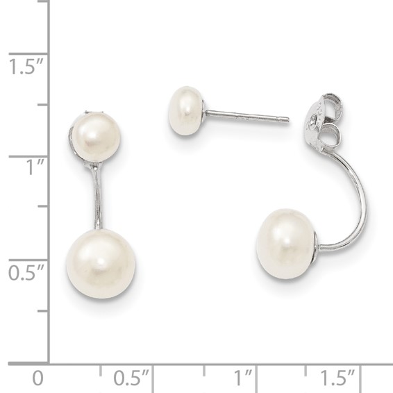 Sterling Silver FWC Pearl Dangle Post Earrings