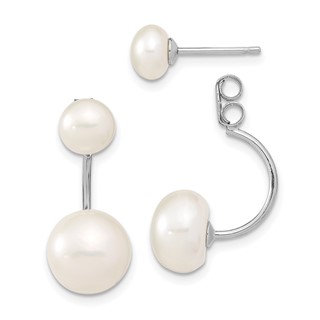 Sterling Silver FWC Pearl Dangle Post Earrings