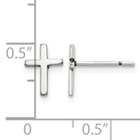 Sterling Silver Polished Latin Cross Post Earrings view 4
