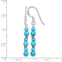 Sterling Silver Polished Dyed Howlite & Recon. Magnesite Dangle Earrings view 4
