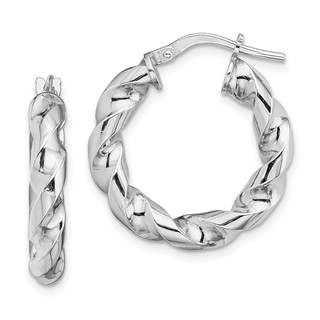 Sterling Silver 4mm Twisted Hoop Earrings