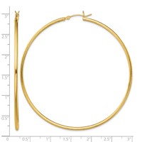 Sterling Silver Gold-Tone Polished 2x 70mm Hoop Earrings view 4