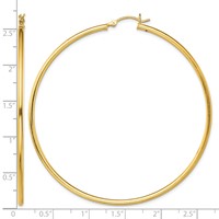 Sterling Silver Gold-Tone Polished 2x 65mm Hoop Earrings view 4