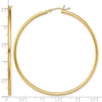 Sterling Silver Gold-Tone Polished 2x 60mm Hoop Earrings view 4