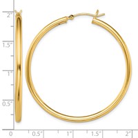 Sterling Silver Gold-Tone Polished 2x 45mm Hoop Earrings view 4