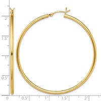 Sterling Silver Gold-Tone Polished 2x 50mm Hoop Earrings view 4