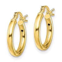 Sterling Silver Gold-Tone Polished 2x 14mm Hoop Earrings view 2