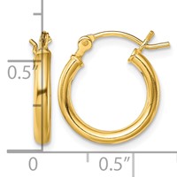 Sterling Silver Gold-Tone Polished 2x 14mm Hoop Earrings view 4