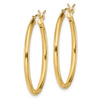 Sterling Silver Gold-Tone Polished 2x 30mm Hoop Earrings view 2