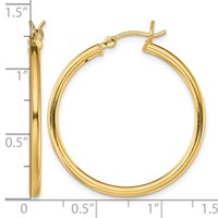 Sterling Silver Gold-Tone Polished 2x 30mm Hoop Earrings view 4