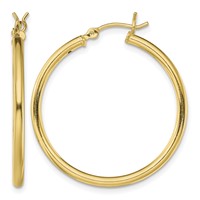 Sterling Silver Gold-Tone Polished 2x 30mm Hoop Earrings view 1