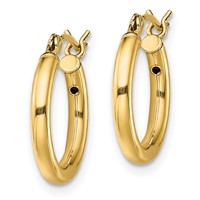 Sterling Silver Gold-Tone Polished 2x 15mm Hoop Earrings view 2