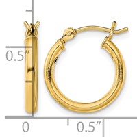 Sterling Silver Gold-Tone Polished 2x 15mm Hoop Earrings view 4
