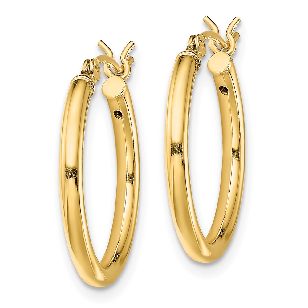 Sterling Silver Gold-Tone Polished 2x20mm Hoop Earrings (QE13142)