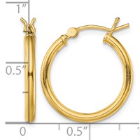 Sterling Silver Gold-Tone Polished 2x20mm Hoop Earrings view 4