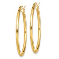Sterling Silver Gold-Tone Polished 2x 35mm Hoop Earrings view 2