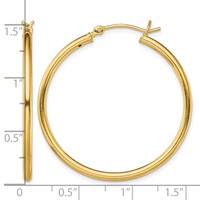Sterling Silver Gold-Tone Polished 2x 35mm Hoop Earrings view 4