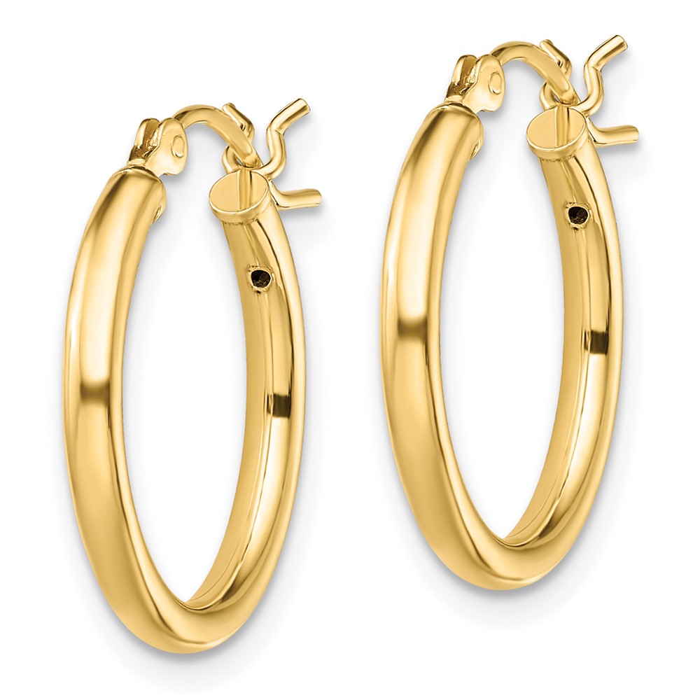 Sterling Silver Gold-Tone Polished 2x18mm Hoop Earrings (QE13144)