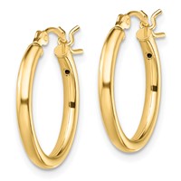 Sterling Silver Gold-Tone Polished 2x 18mm Hoop Earrings view 2