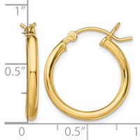 Sterling Silver Gold-Tone Polished 2x 18mm Hoop Earrings view 4