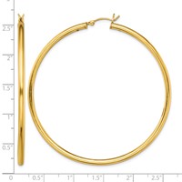 Sterling Silver Gold-Tone Polished 2.5x 60mm Hoop Earrings view 4