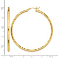 Sterling Silver Gold-Tone Polished 2.5x 55mm Hoop Earrings view 4