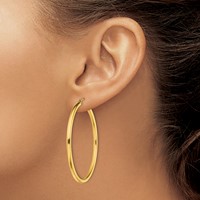 Sterling Silver Gold-Tone Polished 2.5x 45mm Hoop Earrings view 3
