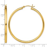 Sterling Silver Gold-Tone Polished 2.5x 45mm Hoop Earrings view 4