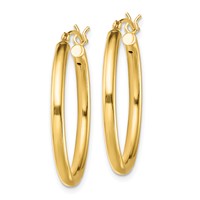 Sterling Silver Gold-Tone Polished 2.5x 28mm Hoop Earrings view 2