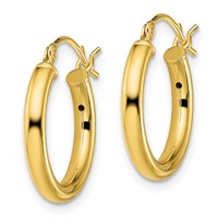 Sterling Silver Gold-Tone Polished 2.5x 18mm Hoop Earrings view 2